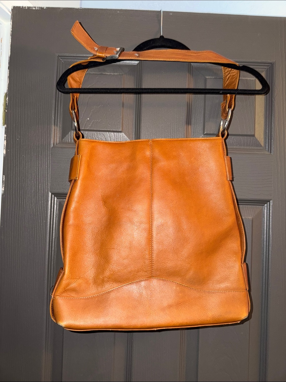 Genuine leather Cognac Shoulder Bag